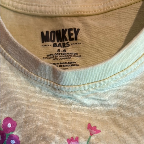 Yellow Short Sleeve Tee with Floral Design - Picture 2 of 5